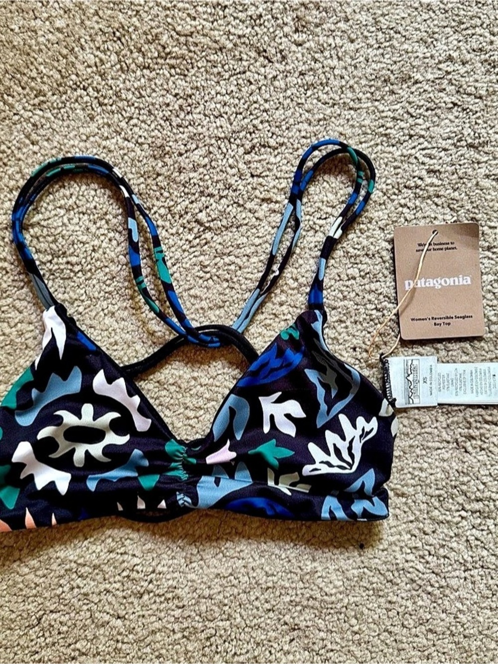 Women’s Patagonia Reversible Seaglass Bay Bikini Top - XS